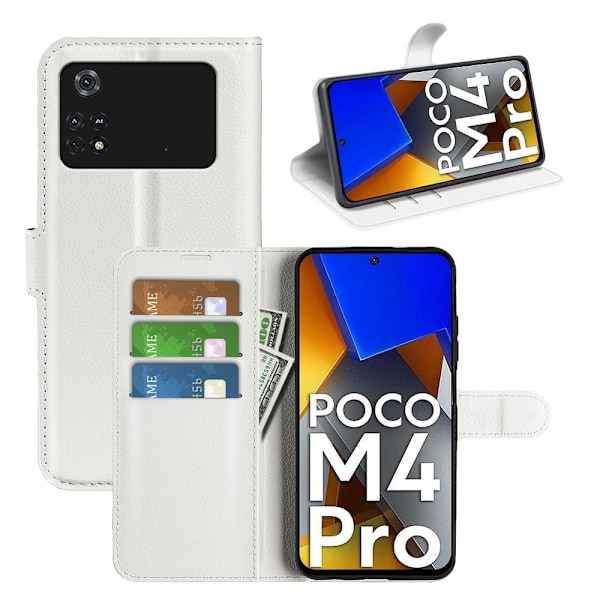 Klassisk Xiaomi Poco M4 Pro flip etui - Hvid White