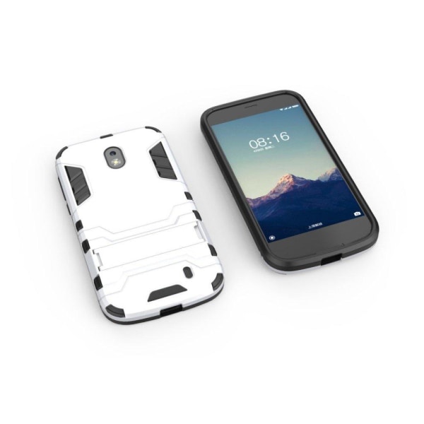 Nokia 1 kickstand kombinationsfodral - Silver Silvergrå