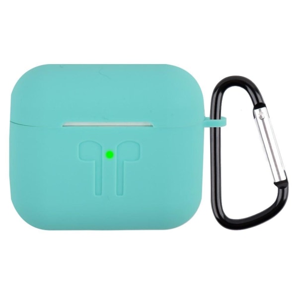 AirPods 3 design engraved silicone case with carabiner - Blue Blå