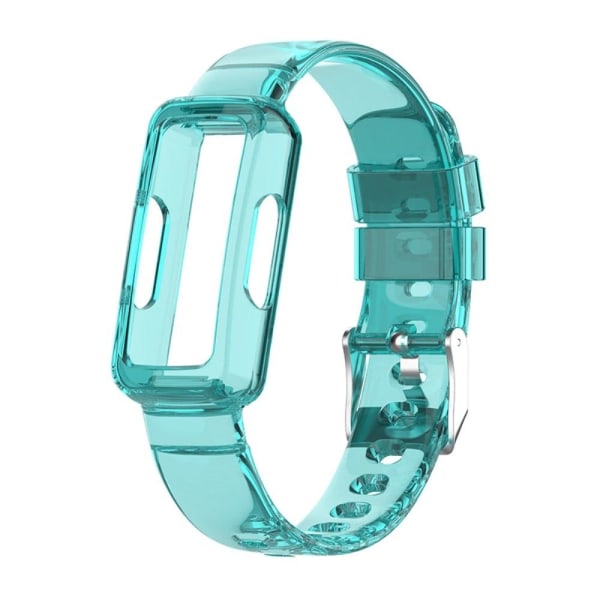 Fitbit Ace 3 / Luxe / Inspire HR genomskinligt TPU-skal + klockarmband - Transparent Blå Blå