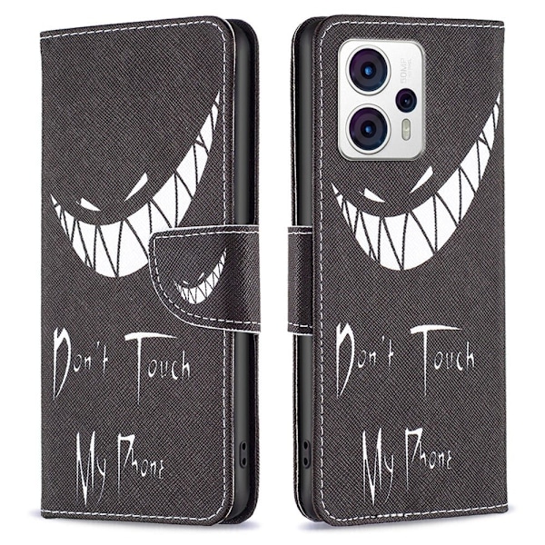 Wonderland Motorola Moto G23 / G13 / G53 Flip Etui - Don't Touch My Phone Black