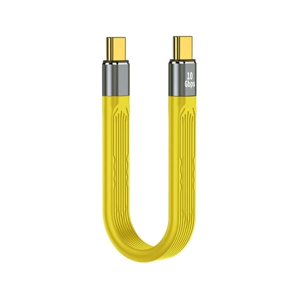 Universell 100W snabbladdning 10Gbps typ-C till typ-C FPC-kabel Gul