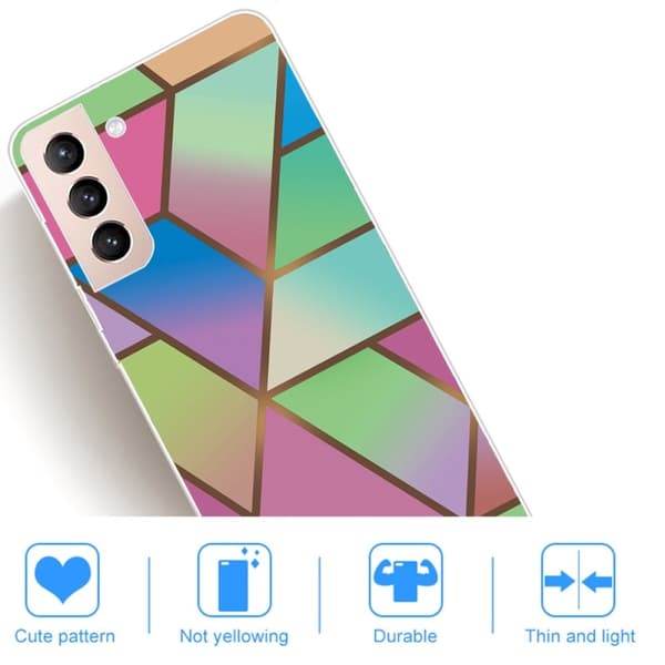 Marble Samsung Galaxy S22 Plus Etui - Rose / Green og Blue Gradients Multicolor
