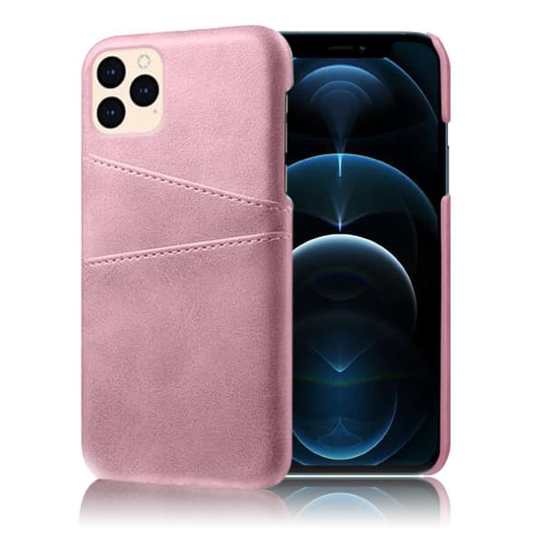 Dual Card Etui iPhone 12 / 12 Pro - Rose Gull Pink