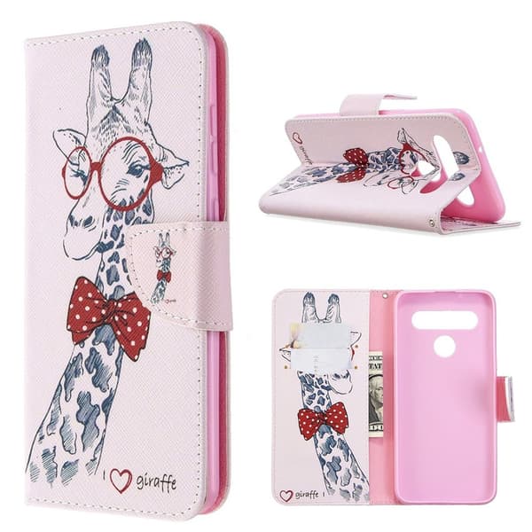 Wonderland LG K61 Etui - Sød giraf med briller Multicolor