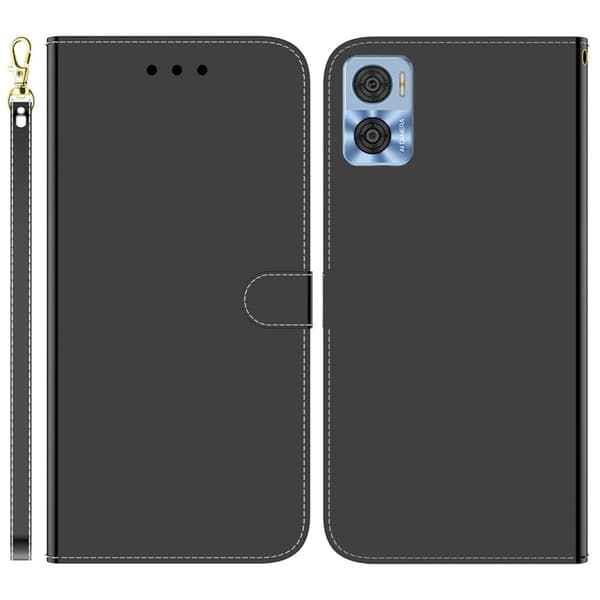 Mirror Motorola Moto E22i / E22 Flippetui - Svart Black