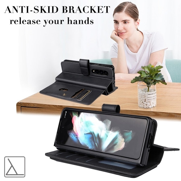 Samsung Galaxy Z Fold4 fodral med 10 fickor - Grön Grön
