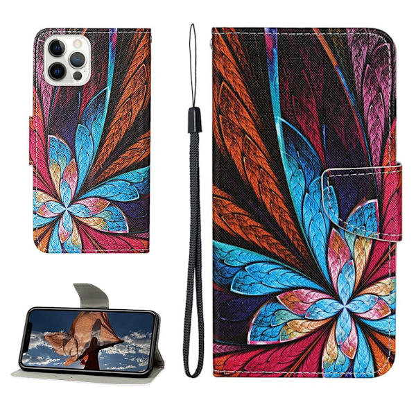 Wonderland iPhone 13 Pro Max Flippetui - Blad Multicolor