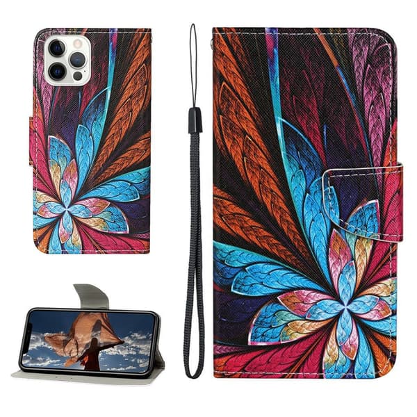 Wonderland iPhone 13 Pro Max Läppäkotelo - Puun Lehti Multicolor