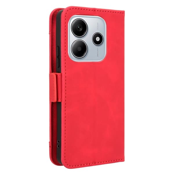 Moderne Xiaomi Redmi Note 14 5G læderetui med pung - Rød Red