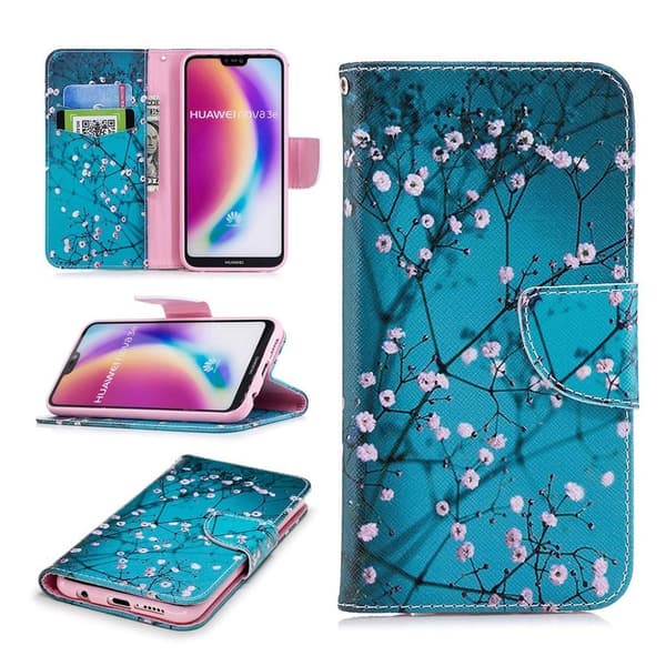 Huawei P20 Lite Etui laget av kunstlær og silikon - Vintersøtt Multicolor