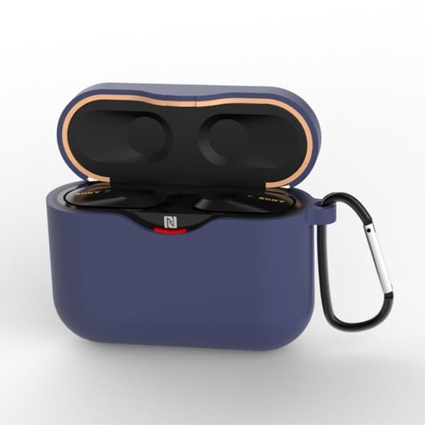 Sony WF-1000XM3 holdbar silikone etui - Mørkeblå Blue