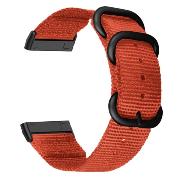 Fitbit Sense 2 / Versa 4 nylon watch strap with black buckle - O Orange