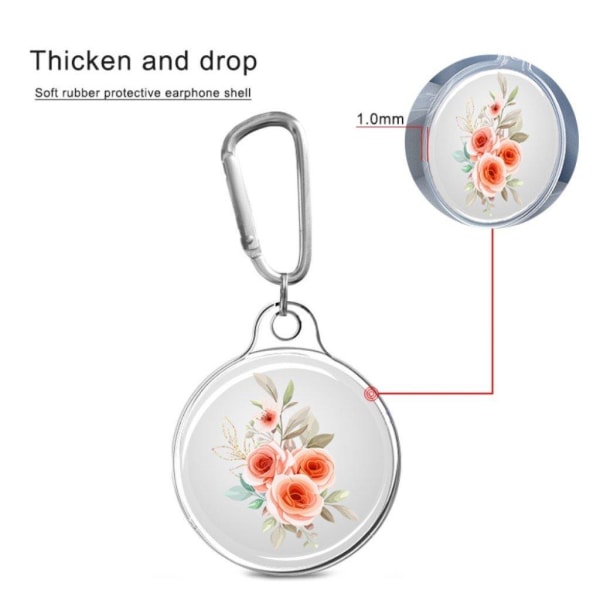 AirTags unique pattern cover with key ring - Illustration Red