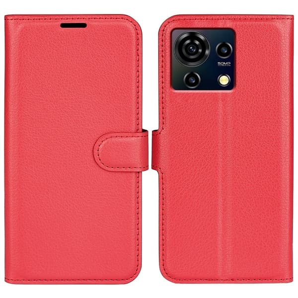 Classic ZTE Blade V50 Vita flip kuoret - Punainen Red