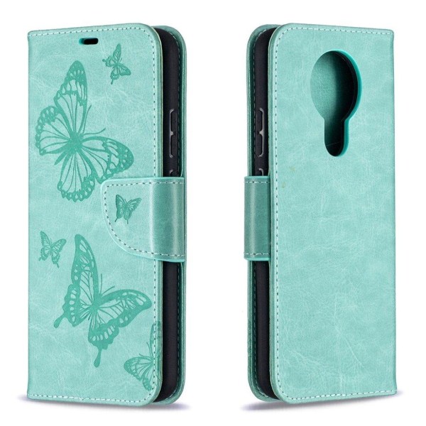 Butterfly läder Nokia 3.4 fodral - Grön Grön