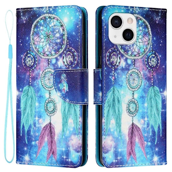 Wonderland iPhone 14 flip etui - Blå Drømmefanger Blue