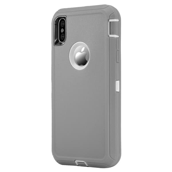 iPhone Xs Max beskyttelses deksel av plast og TPU - Grått Og Hvitt Multicolor