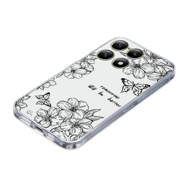 Vibe Xiaomi 14T Pro deksel - Sommerfuglblomst Black