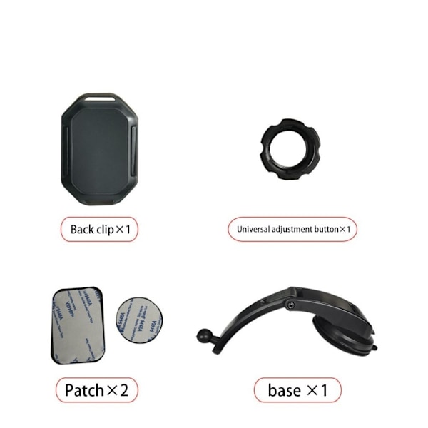 Universal 360 graders magnetisk bilholder Black