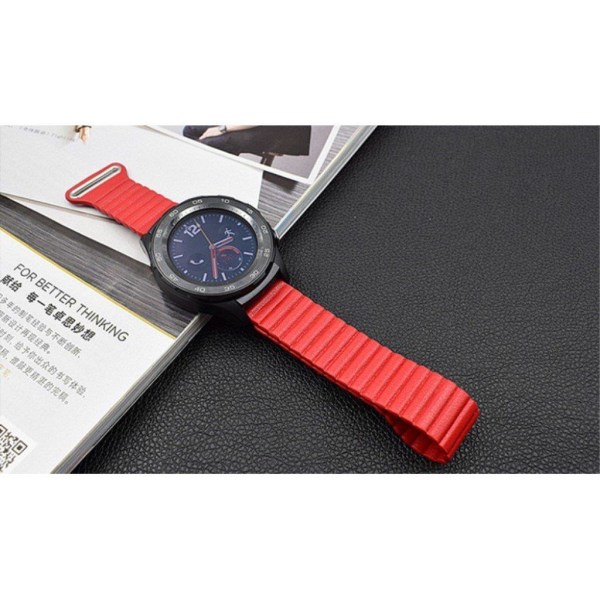 Huawei Watch GT / GT2 46mm / Magic holdbar læder Urrem - Rød Red