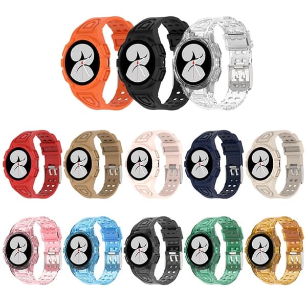 Samsung Galaxy Watch 4 (44mm) ranneke ja suojus - Läpinäkyvä Transparent