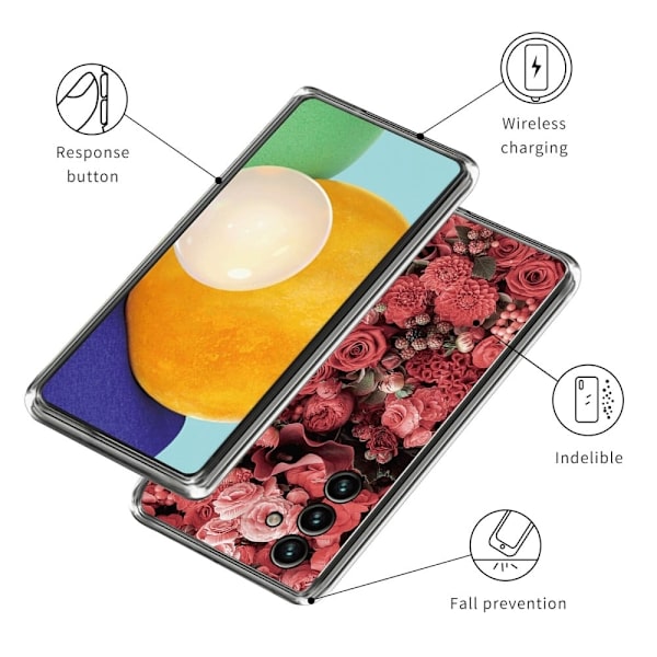 Deco Samsung Galaxy M14 Etui - Artless Million Blomster Red