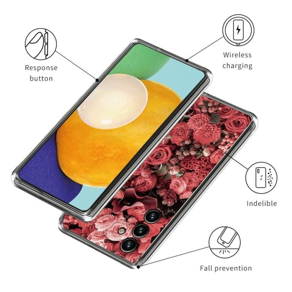 Deco Samsung Galaxy M14 Suojakotelo - Artless Million Flowers Red