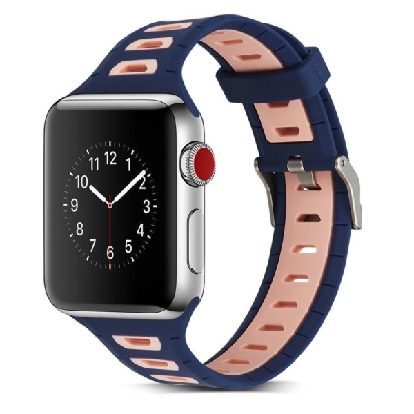 Apple Watch 38mm Tvåfärgat klockband - Storlek 38mm Blå rosa Rosa