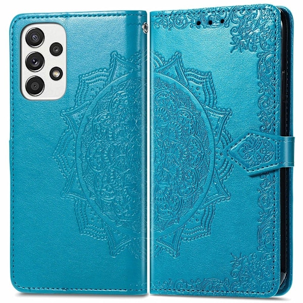 Mandala läder Samsung Galaxy A53 5G fodral - Blå Blå