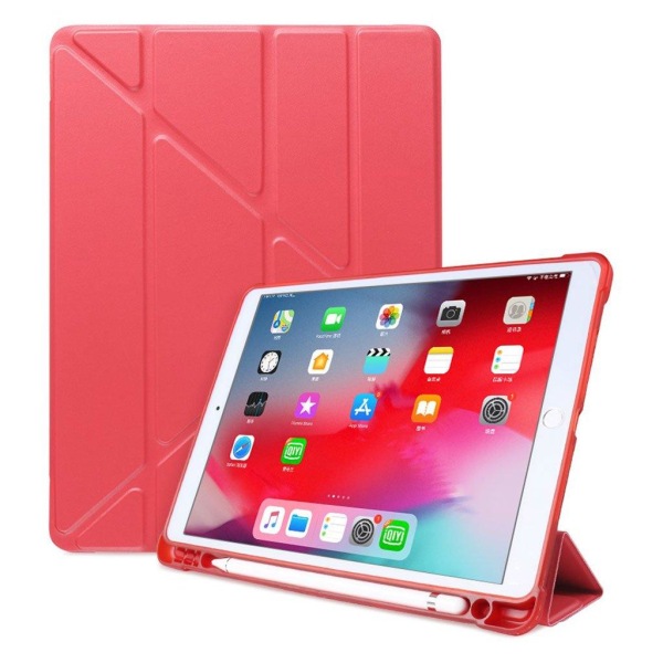 iPad 10.2 (2019) origami leather flip case - Red Red