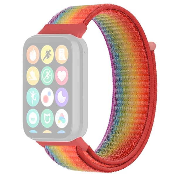 Xiaomi Smart Band 8 Pro / Redmi Watch 4 Nylon Loop Klockarmband Andningsbart Sportband - Regnbåge multifärg