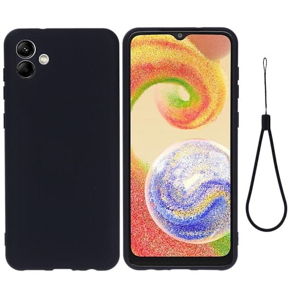 Matte Liquid silikone cover til Samsung Galaxy A04e - Sort Black