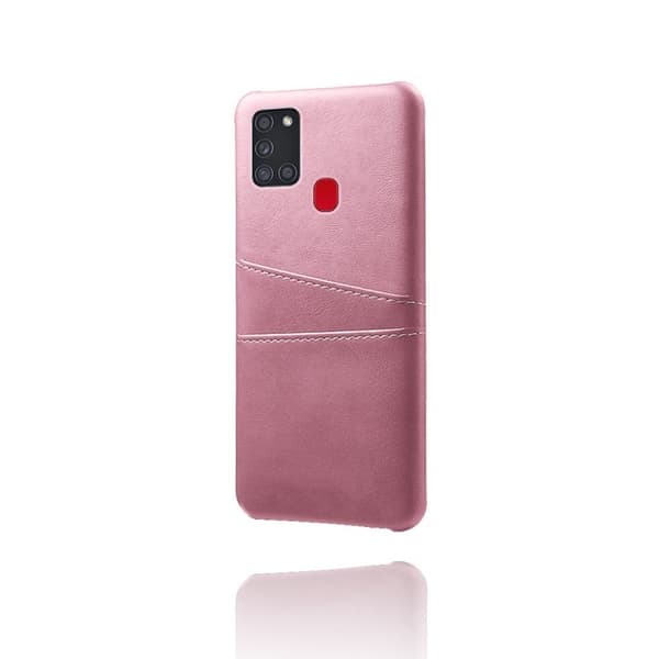 Dual Card Etui Samsung Galaxy A21s - Rødguld Pink
