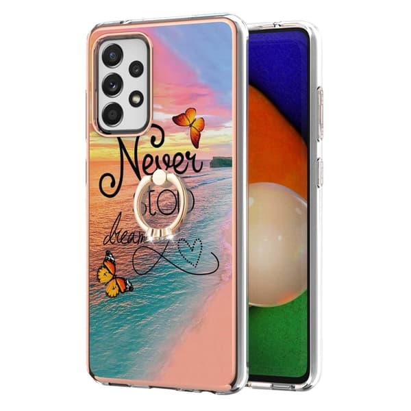 Marble Mønstret Cover med Ring Holder til Samsung Galaxy A52s 5G / A52 5g / A52 - Never Stop Dreaming Multicolor