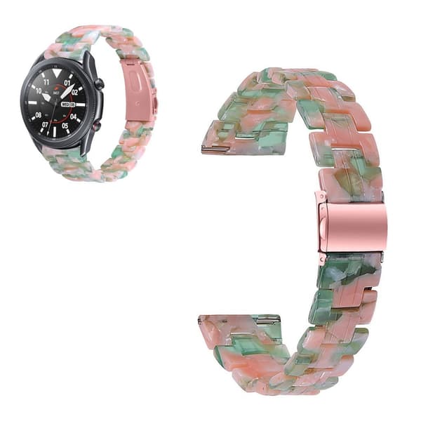 Samsung Galaxy Watch 3 (45mm) resin farverig rem - pink grøn Multicolor