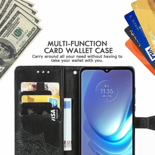 Mandala Motorola Moto G50 Flip Etui - Sort Black