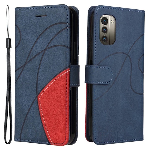 Tekstureret Læder Etui med Strop TilNokia G11 / G21 - Blå Blue