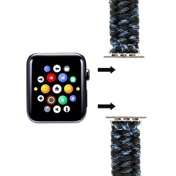 Apple Watch 40 mm klockarmband i nylon med unik stil - Svart / Blå Svart