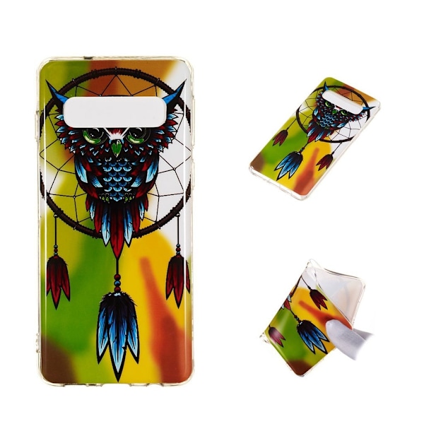 Samsung Galaxy S10 kirkkaasti hohtava kuosi pehmeä Suojakotelo - Pöllö Unisieppari Multicolor