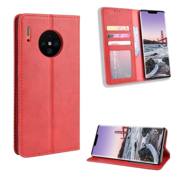 Bofink Vintage Huawei Mate 30 Pro leather etui - Rød Red