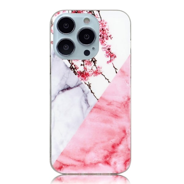 Marmormotiv iPhone 14 Pro skal - Plommonblomma / Marmor Rosa