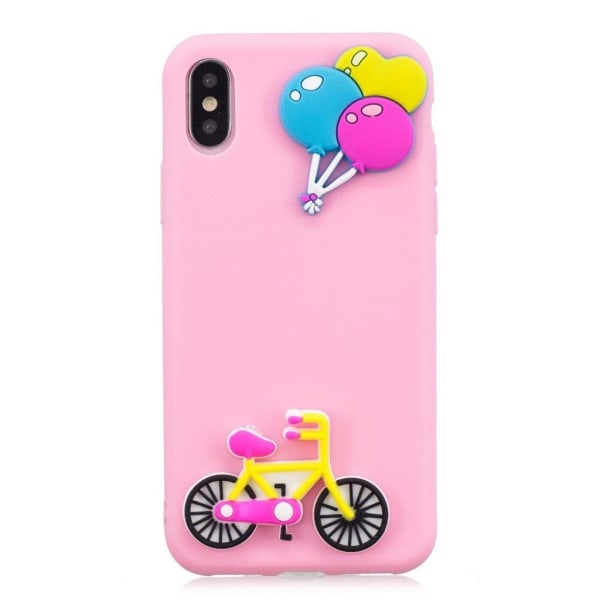 iPhone 9 Plus mobilskal silikon 3D mönster - Rosa cykelmönster Rosa