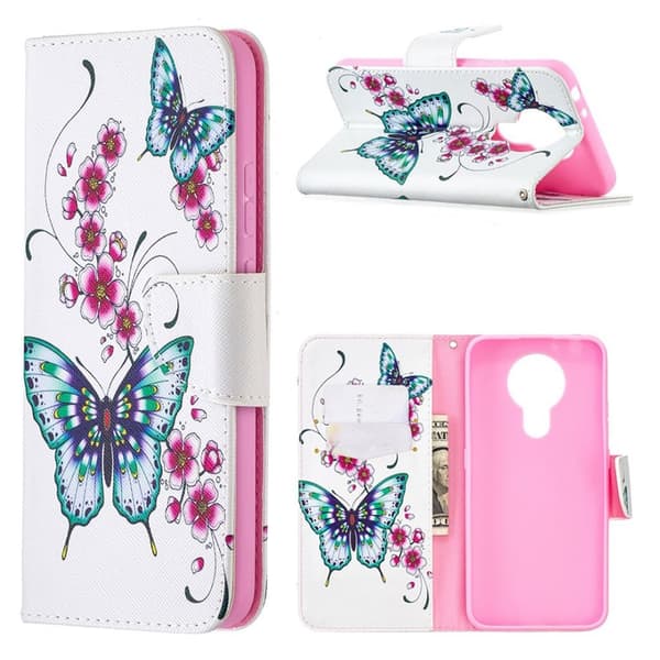 Wonderland Nokia 3.4 Flippetui - Sommerfugl og Blomst Multicolor