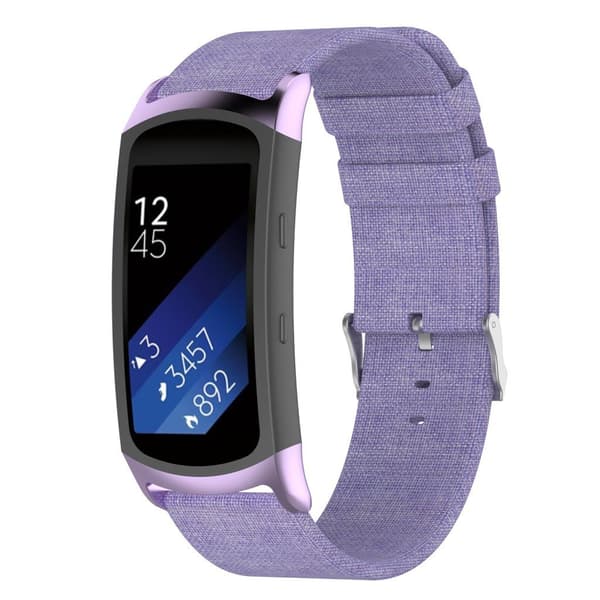 Samsung Gear Fit2 Pro erstatnings urrem i åndbart canvas - Lilla Purple