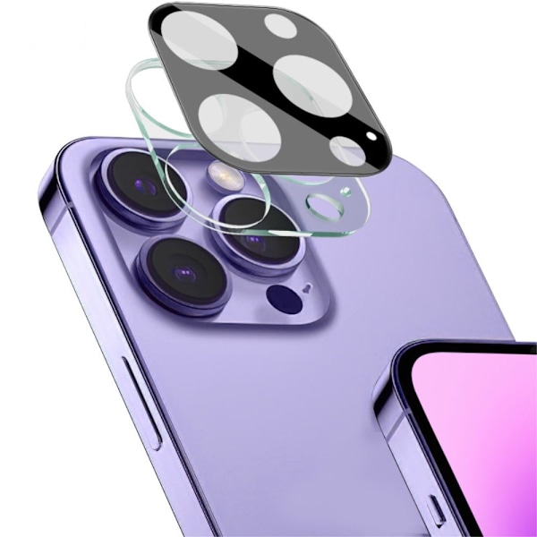 IMAK-kamerabeskyttelse af glas med objektivdæksel af akryl til iPhone 14 Pro - Sort Udgave Black
