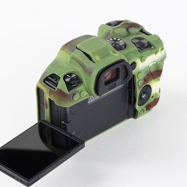Canon EOS R6 litchi textur silikonöverdrag - Kamouflage Grön