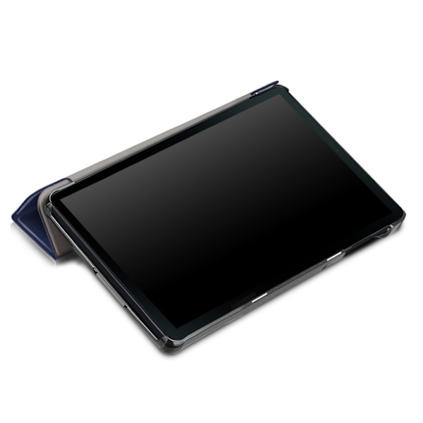 Samsung Galaxy Tab A 10.1 (2019) tredubbelt läderfodral - Mörkblå Blå