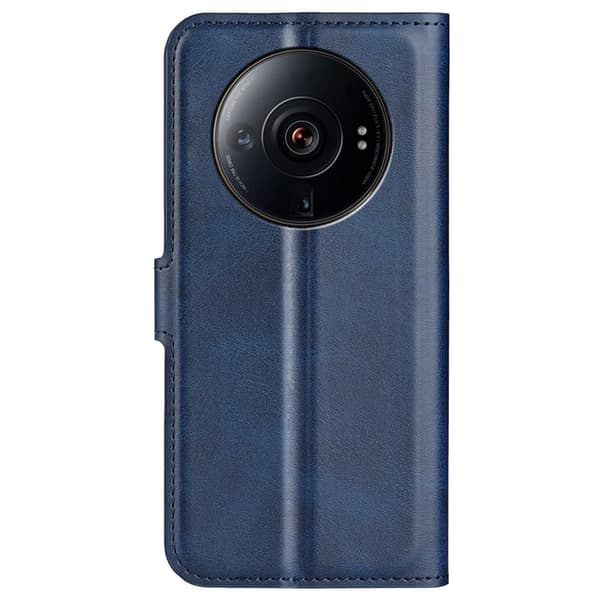Hållbart konstläder Xiaomi 12S Ultra fodral med plånbok - Blå Blå