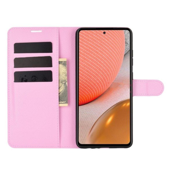 Classic Samsung Galaxy A72 5G Flip etui - Lyserød Pink